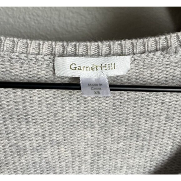 Garnet Hill Women's size XS 100% Cashmere Cable Knit Tunic Sweater - Gray - Picture 4 of 9